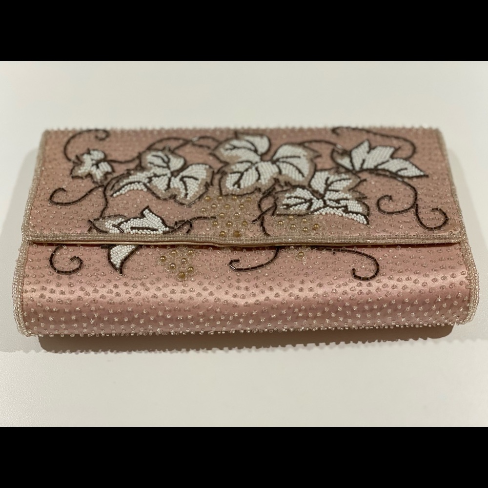 Pink Beaded Evening Bag Clutch